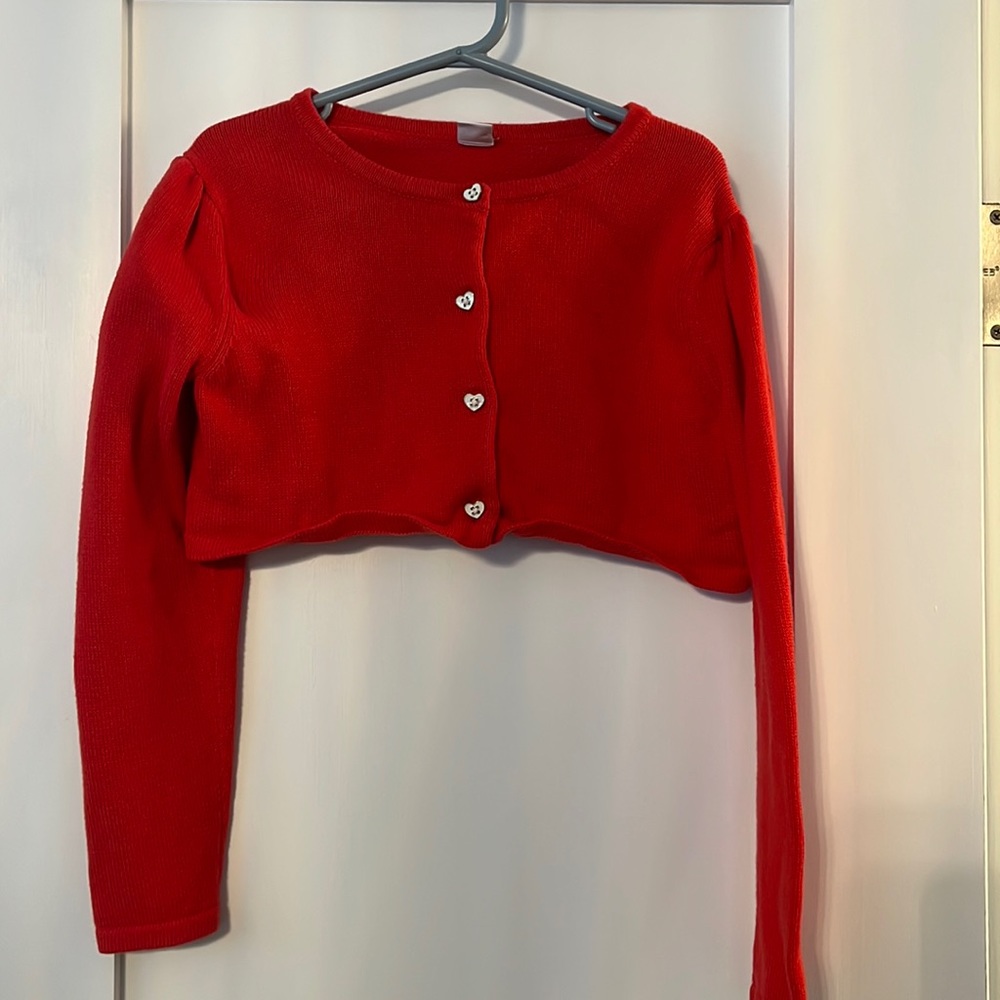 Jamie and Jack red cardigan